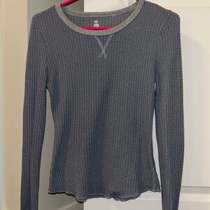 pacsun baby blue waffle long sleeve shirt